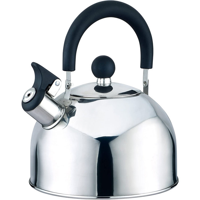 J&V Textiles 2.5 qt. Stainless Steel Whistling Stovetop Kettle